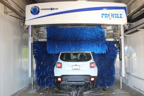 Profile Soft Touch Vehicle Wash tunnel with white SUV