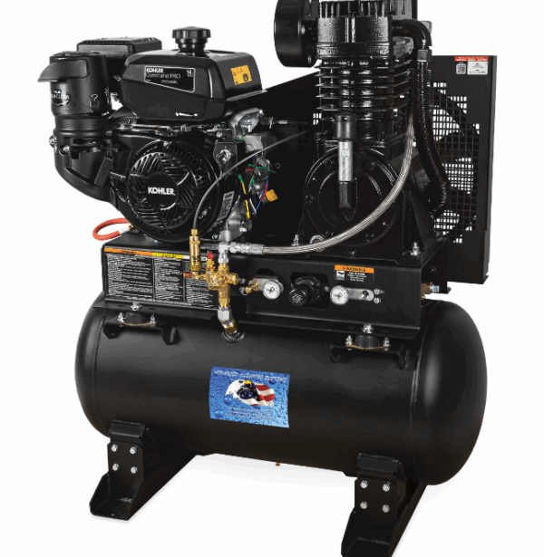 ACS 30-Gal. Base Mount Two-Stage Gasoline Air Compressor - Pressure ...