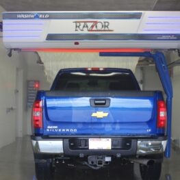 Washworld Razor car wash tunnel with truck in it